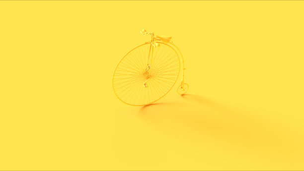 黄色古董自行车图片下载