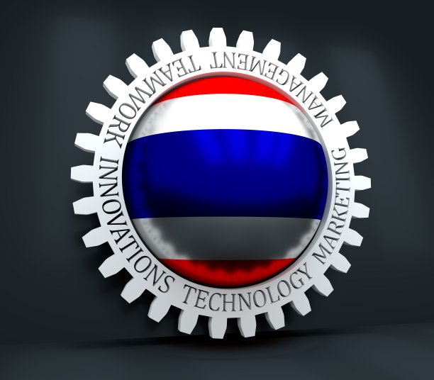 齿轮与国旗图片下载