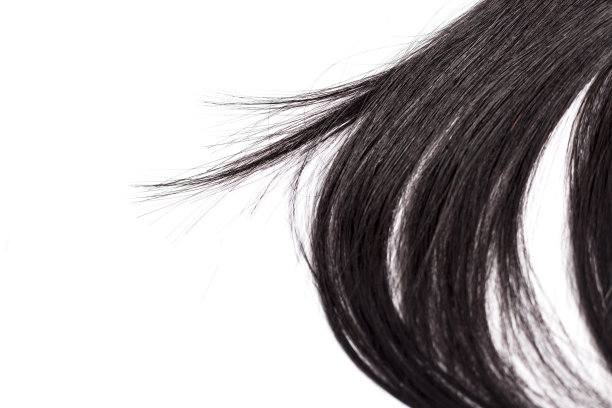 黑发孤立在白发上图片下载