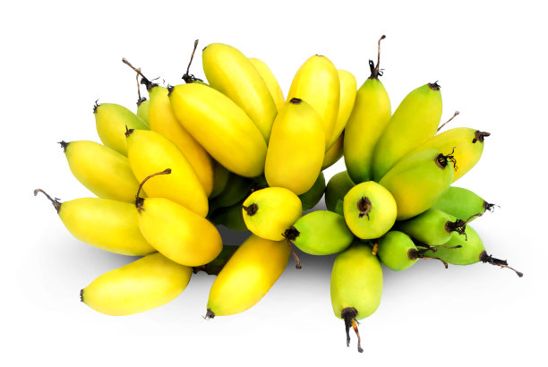 香蕉鸡蛋。(剪切路径)。图片下载