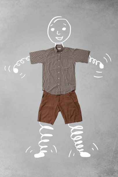 穿着休闲服装的滑稽卡通人物图片下载