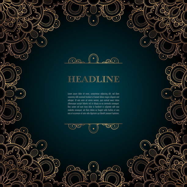 金色的装饰框图片下载