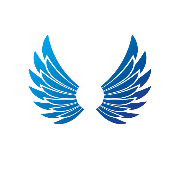 古代象征翅膀的徽章。纹章矢量设计元素。复古风格标签，纹章。图片下载