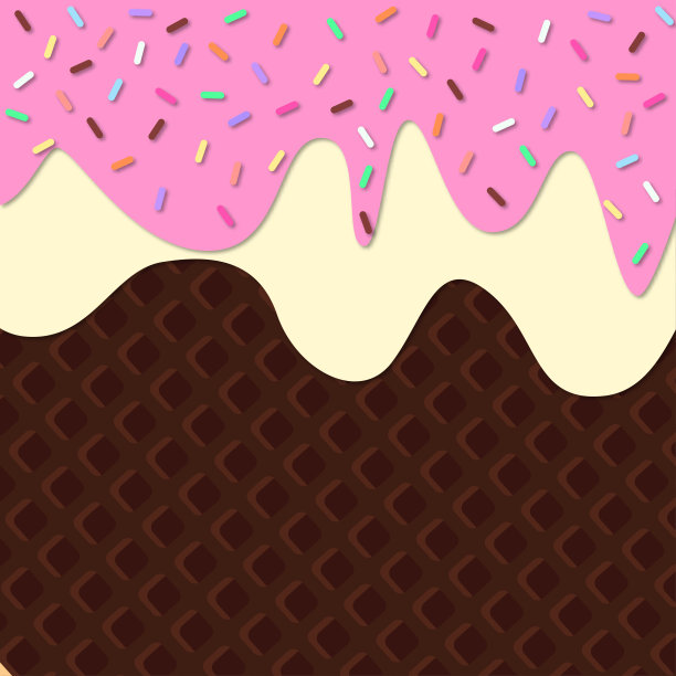 巧克力威化背景冰淇淋。矢量图图片下载
