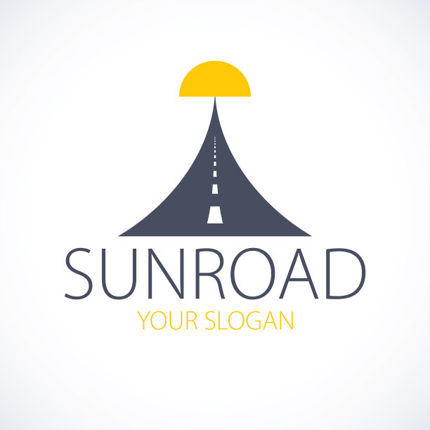 向夕阳之路，高速公路矢量完美设计插图。露营、旅游和旅游主题，汽车或巴士旅行乘坐。可以用作路牌或广告牌。图片下载