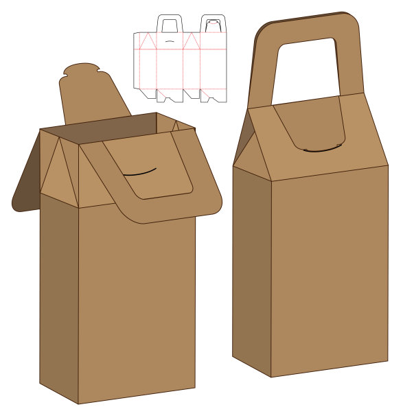 包装盒模切模板设计。三维模型图片下载