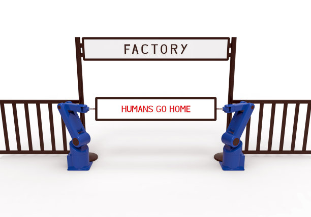 两个机器人拿着带有文字的3d渲染板图片下载