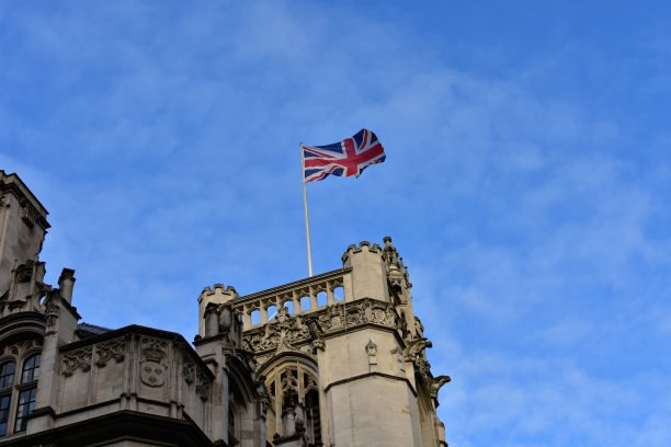 英国国旗，英国国旗，在英国最高法院。伦敦,英国。图片下载