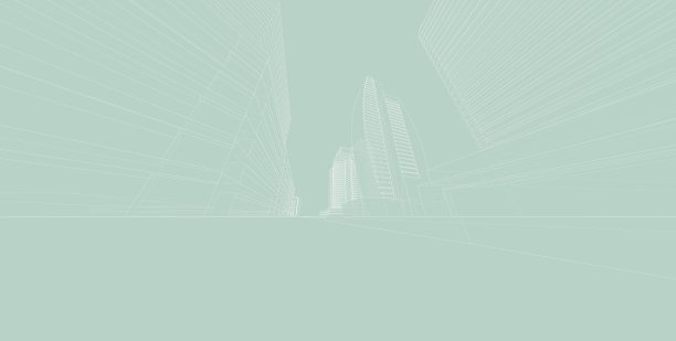 3D插图建筑透视线图片下载