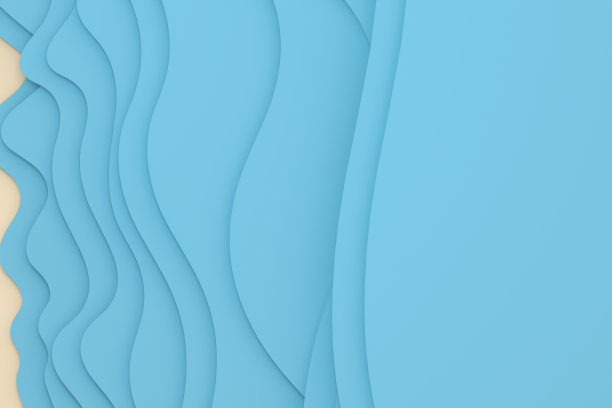 3d渲染，多层剪纸插图背景。图片下载