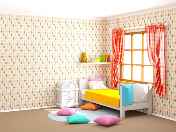 菱形的儿童房间图片下载