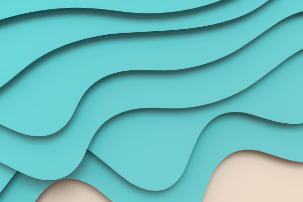 3d渲染，多层剪纸插图背景。图片下载