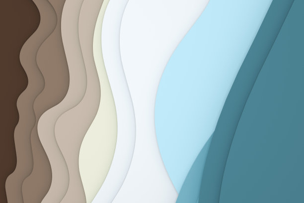 3d渲染，多层剪纸插图背景。图片下载