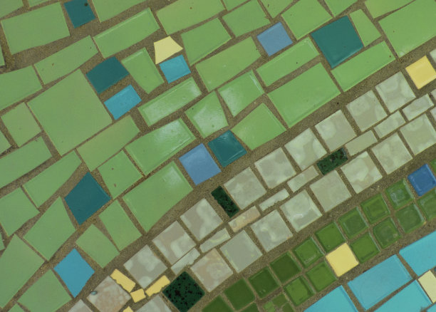 古老的马赛克表面-特写视图图片下载