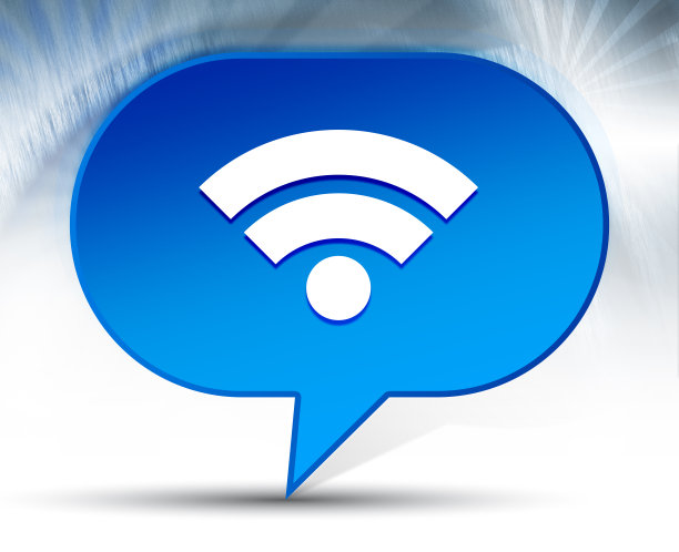 Wifi图标蓝色气泡背景图片下载