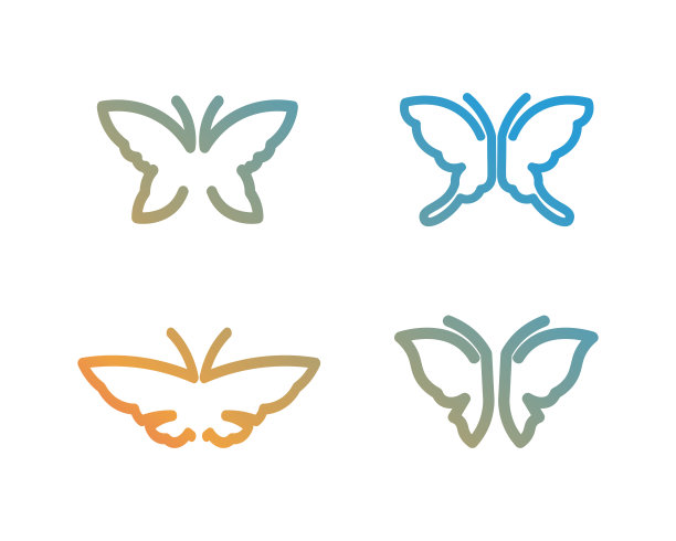矢量-蝴蝶概念简单，彩色图标。标志。矢量图图片下载