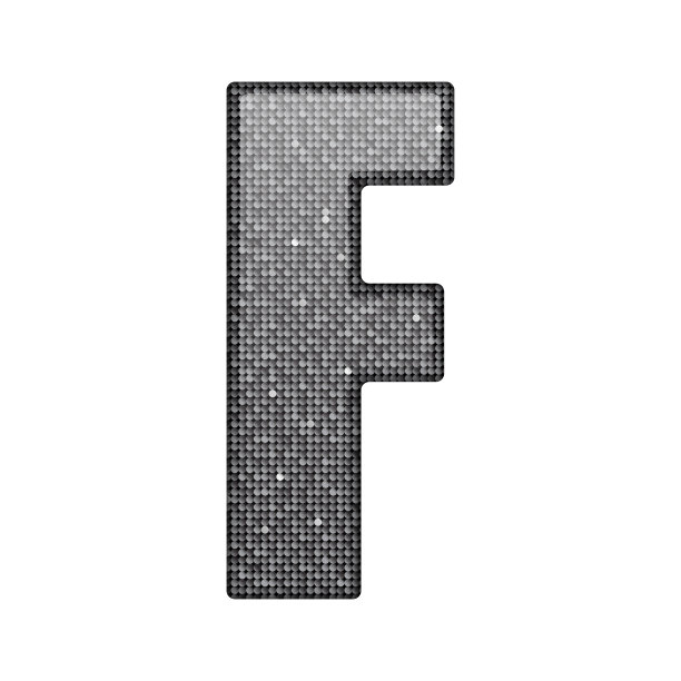 向量银亮片字母- F。图片下载