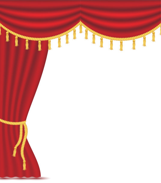 带窗帘的红色窗帘图片下载