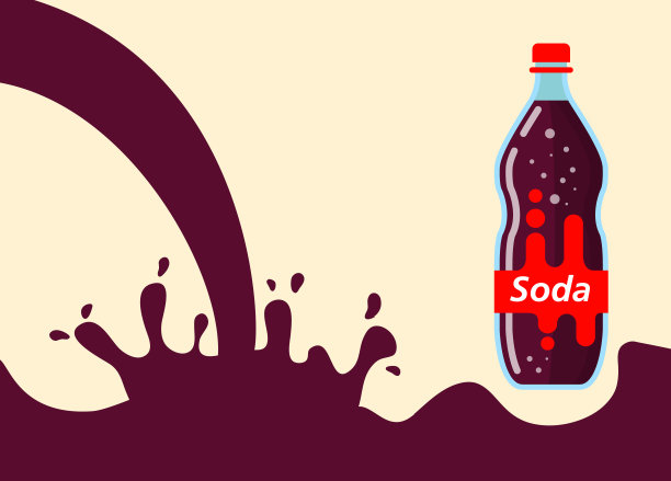 水飞溅可乐苏打液体。瓶杯柠檬水。苏打饮料水果口味。甜的水。图片下载