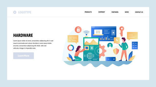 矢量网站设计模板。计算机硬件和集成电路。电脑芯片。用于网站和手机开发的着陆页面概念。现代平面插图图片下载