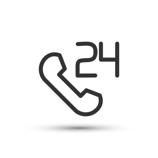 矢量24小时可用呼叫图标。电话、呼叫中心符号。用于设计，网站设计，标志，应用程序，UI。图片下载