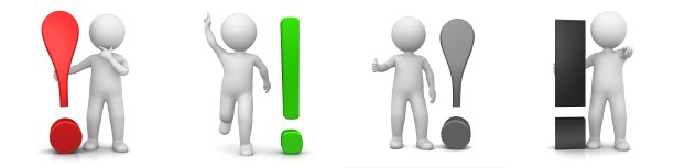 感叹号图标提示符号建议符号红黑绿灰3d渲染图形与白色木棍人物孤立在白色背景图片下载