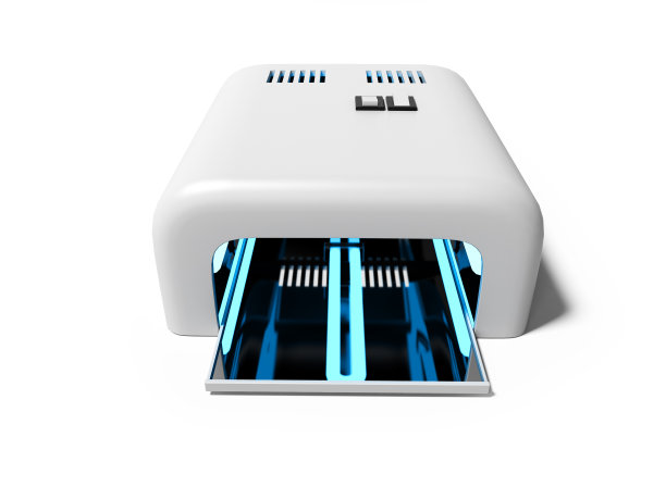 干燥灯美甲俯视图3d渲染在白色背景与阴影图片下载