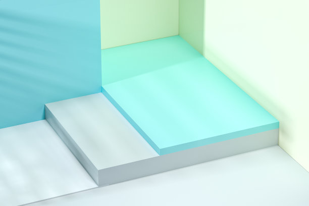 3d渲染，轻松的色彩与创意的形状房间。图片下载