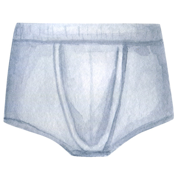 水彩短裤内衣孤立素描。插图图片下载