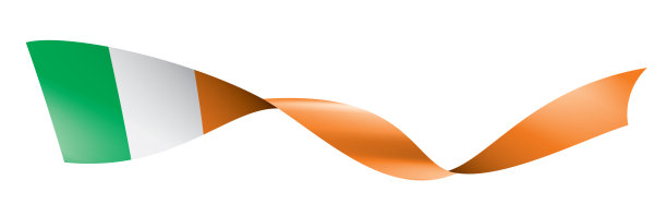 爱尔兰国旗，矢量插图在白色的背景图片下载