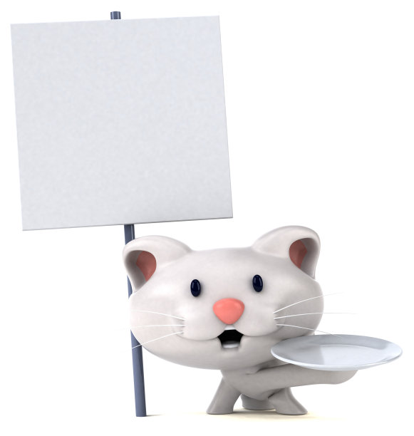 有趣的猫- 3D插图图片下载