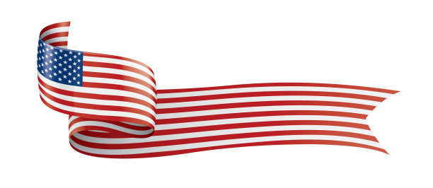 美国国旗，矢量插图上的白色背景图片下载