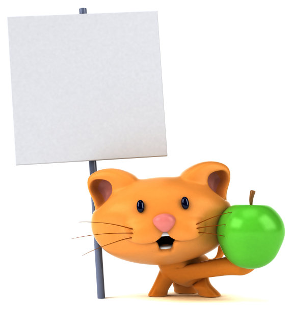 有趣的猫- 3D插图图片下载