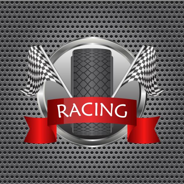 种族旗帜矢量插图孤立的白色背景。赛车旗帜。图片下载