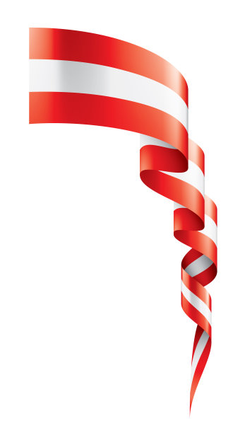 奥地利国旗，矢量插图在白色的背景图片下载