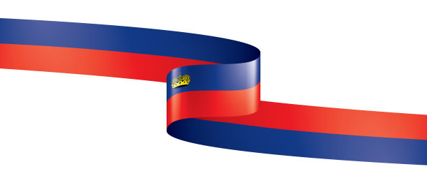 列支敦士登国旗，白色背景矢量插图。图片下载