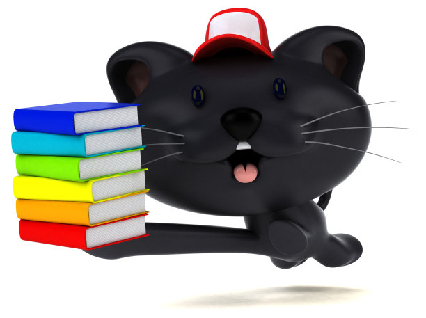 有趣的猫- 3D插图图片下载