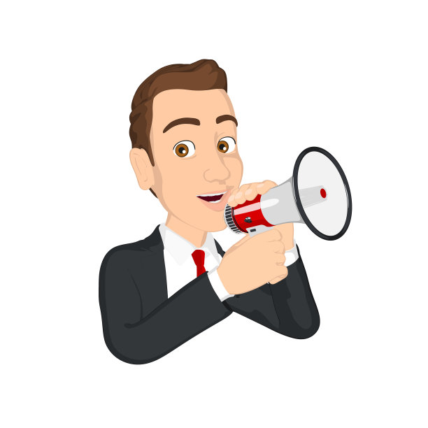 商人对着扩音器说话图片下载