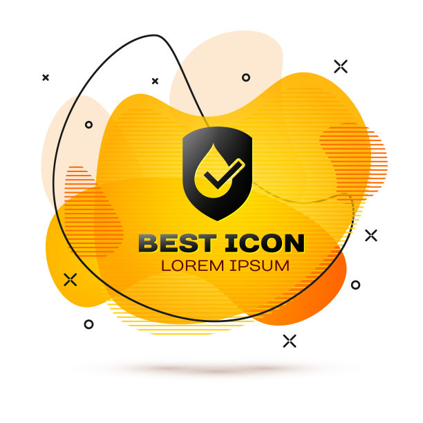 黑色防水图标孤立在白色背景。防水或液体保护概念。液颜色的旗帜。矢量图图片下载