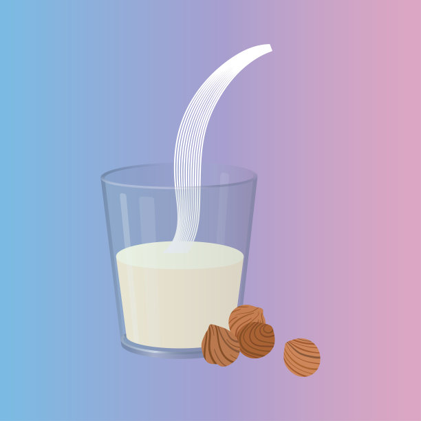 一杯榛子牛奶加坚果图片下载