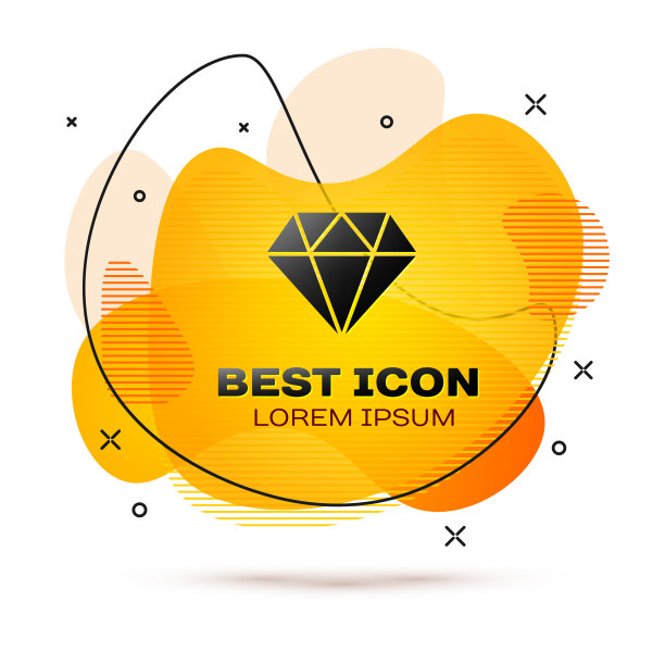 黑钻石图标孤立在白色背景。首饰的象征。宝石石头。液颜色的旗帜。矢量图图片下载