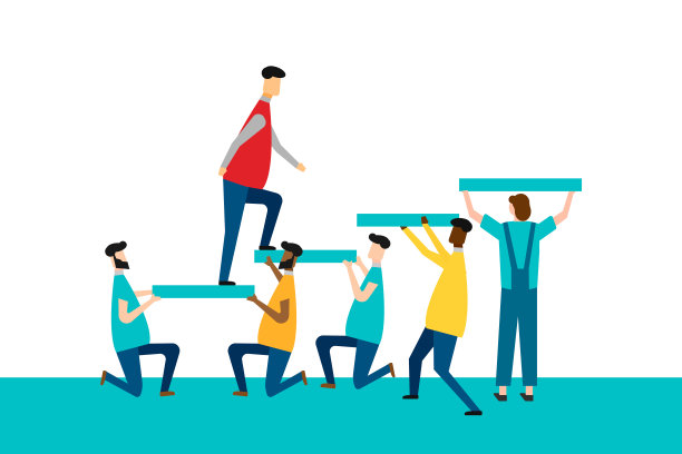 个人发展，个人和职业发展，进步和潜力的概念。孤立在白色背景上。矢量插图。图片下载