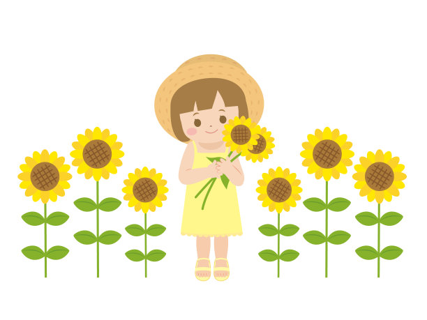 向日葵和girl1图片下载