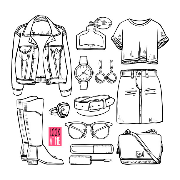 时尚女孩服装收藏图片下载