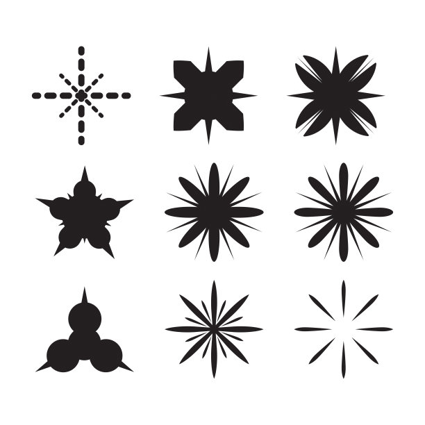 亮点和星图集，明星图标和标志收集。图片下载