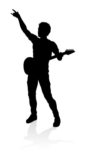 吉他手剪影图片下载