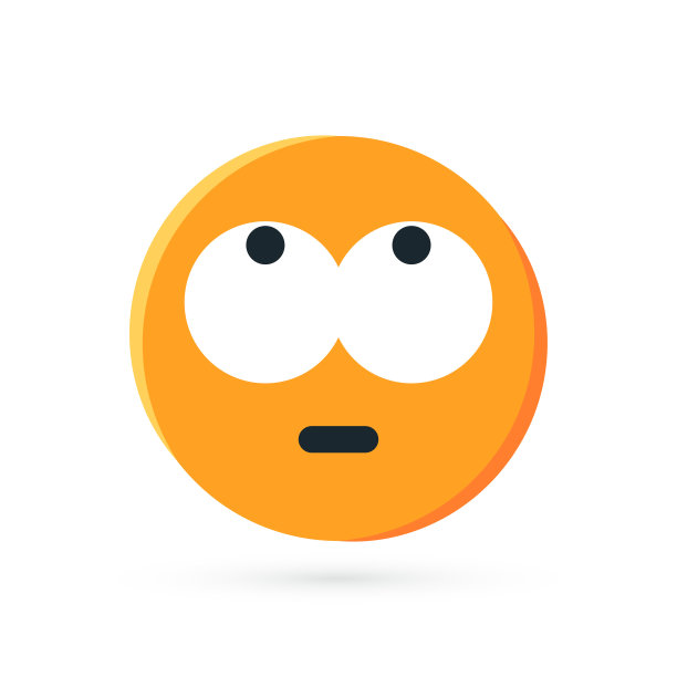 圆形黄色的平面表情符号，矢量图片下载