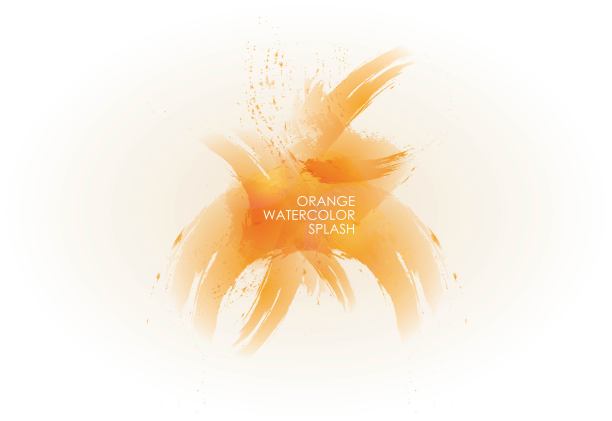 橙色水彩溅落在梯度背景图片下载