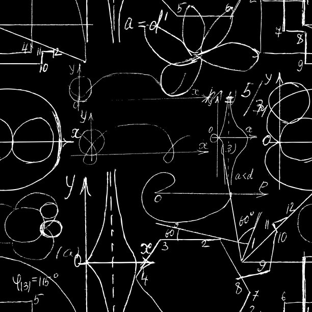 无缝无尽的图案背景用手写的数学公式，数学关系或符号规则表示，各种运算如加减乘除图片下载