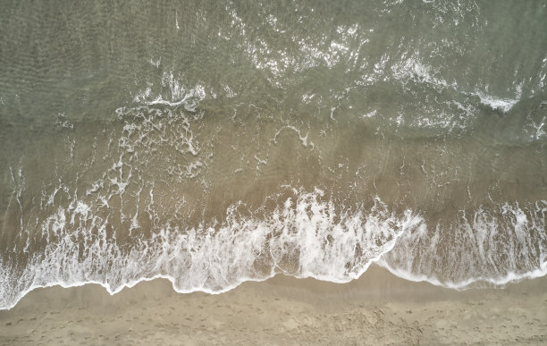 夏天海滩的鸟瞰图图片下载